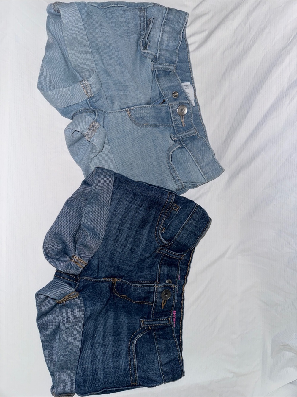 The Children's Place Denim Shorts Set - Light Blue & Dark Blue